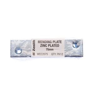 Zenith 75mm Zinc Plated Mending Plates - 12 Pack