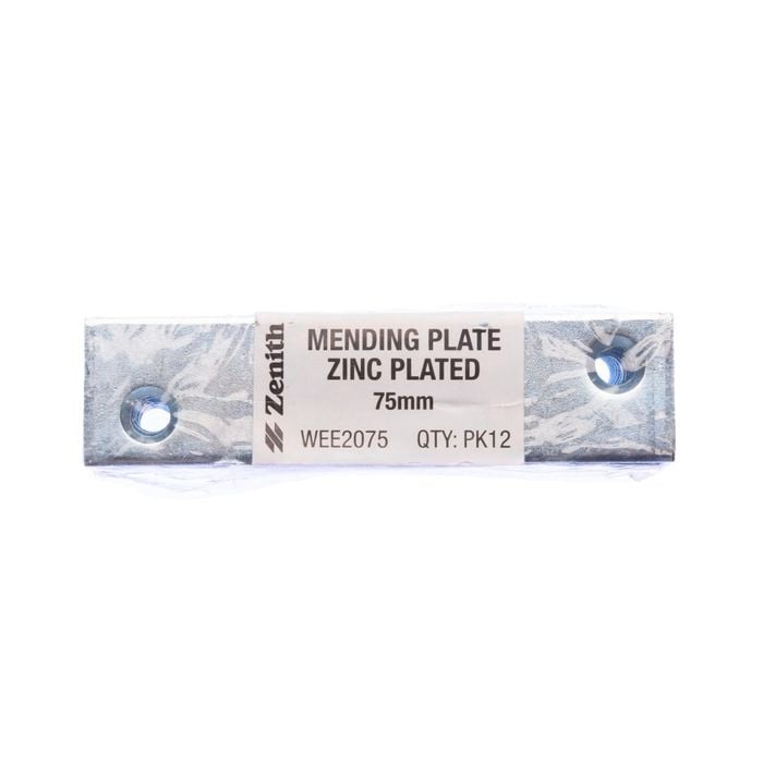 Zenith 75mm Zinc Plated Mending Plates - 12 Pack