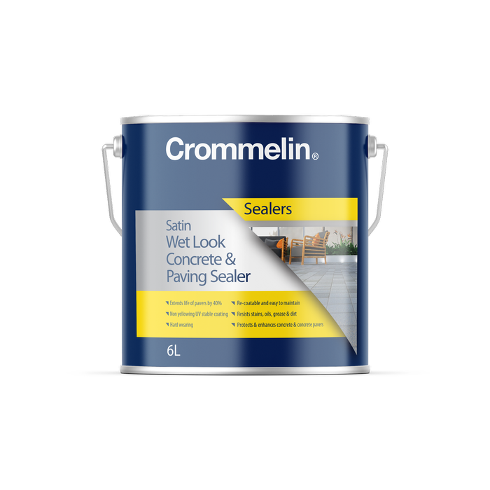 Crommelin 6L Satin Wet Look Concrete And Paving Sealer