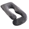 Ufurniture Pregnancy Pillow J-Shaped Full Body Support Dark Grey