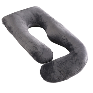 Ufurniture Pregnancy Pillow J-Shaped Full Body Support Dark Grey