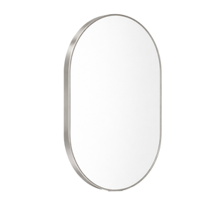 Barelli 750 x 500mm Signature High Specification Scala Brushed Nickel Pill Shaped Framed Mirror