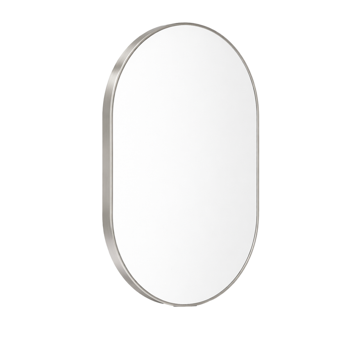 Barelli 750 x 500mm Signature High Specification Scala Brushed Nickel Pill Shaped Framed Mirror