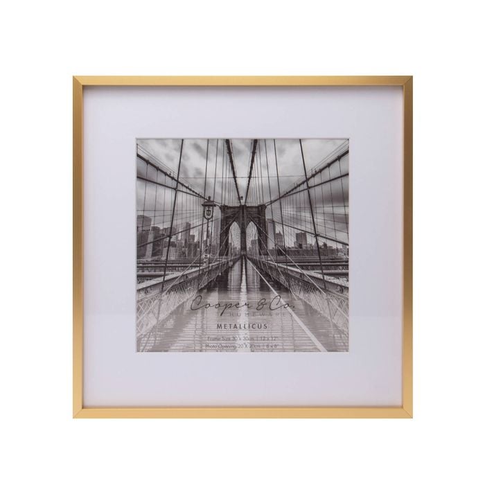 Cooper & Co. 12 x 12inch Mat to 8 x 8inch Gold Premium Metallicus Metal Photo Frame