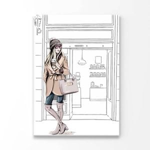 Brown Girl And Coffee Print 100% Australian Made 90 x 120cm (Acrylic)