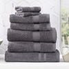7pc Renee Taylor Stella 650gsm Super Soft Bamboo Cotton Towel Set Charcoal