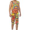 Rainbow 1980s Work Out Mens Plus Size Costume - XLarge