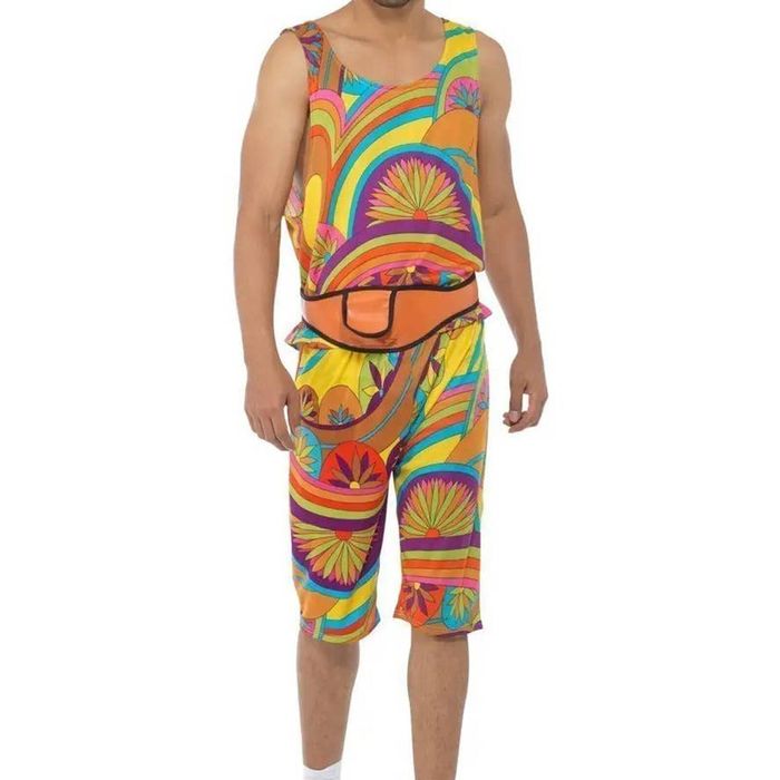 Rainbow 1980s Work Out Mens Plus Size Costume - XLarge