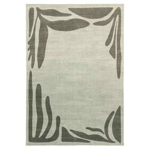 Loopsie-320cm X 230cm-kanarsi Tonal Green Botanical Border Washable Rug