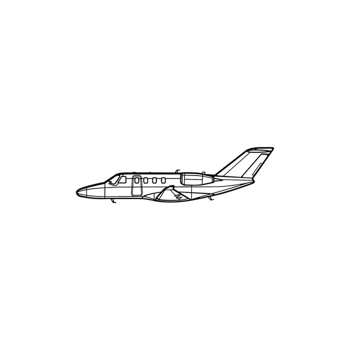Ignite Laser Cessna Citation M2 - Light Business Jet Silhouette Metal Wall Art Rustic Metal 23.6 inch - 60 cm