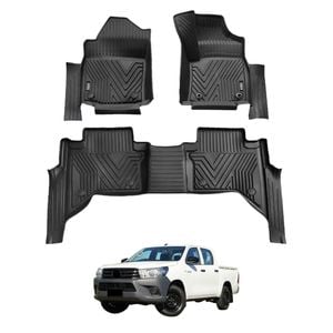 AUSGO 5D Injection Car Floor Mats for Toyota Hilux Auto Trans Dual Cab 2015-2025 All-Weather Floor Liners