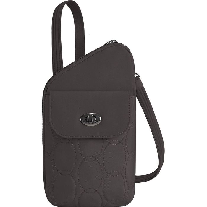 Travelon Runways Anti-Theft Slim Asymmetric Crossbody Bag in Smoke