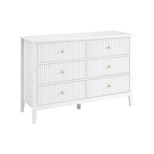 Zara Fluted 6 Drawer Chest White