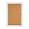 Quartet Enclosed Board Cork W/ Locking Door Aluminium 600x900mm Silver
