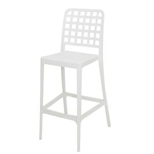 Frankie Resin Armless Barstool - White