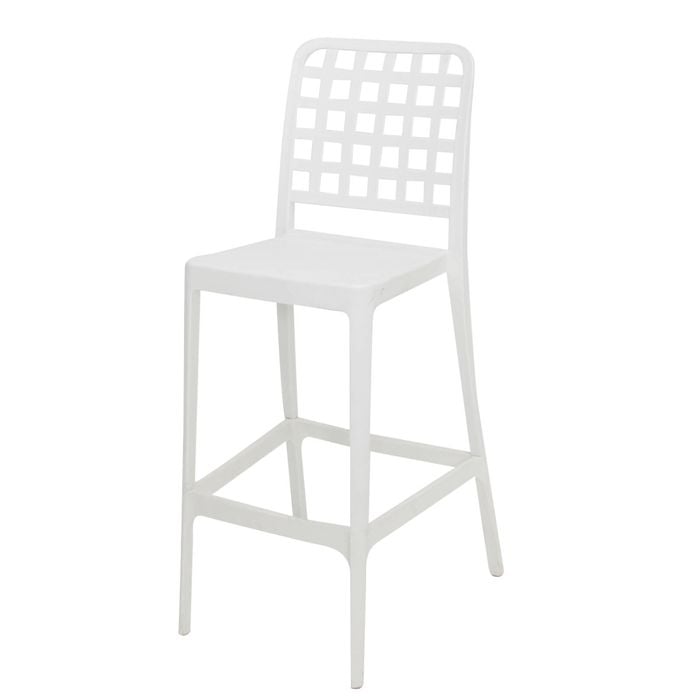 Frankie Resin Armless Barstool - White