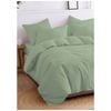 The Lighthouse Washed Cotton Quilt Duvet Cover Bed Set Double Sage Green