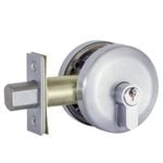 Gainsborough Brushed Satin Chrome G2 Series Smooth Round Keyed Deadbolt Double Cylinder