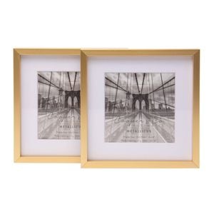 Cooper & Co. 6 x 6inch Mat to 4 x 4inch Set of 2 Gold Premium Metallicus Metal Photo Frames