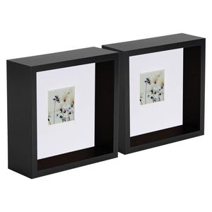 Nicola Spring 5 Piece 6 X 6 3d Shadow Deep Box Photo Frame Set - Craft Display Picture Frame With 2 X 2 Mount