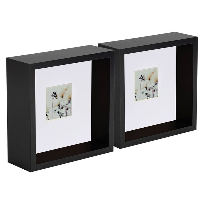 Nicola Spring 5 Piece 6 X 6 3d Shadow Deep Box Photo Frame Set - Craft Display Picture Frame With 2 X 2 Mount