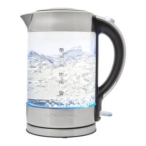 Westinghouse 1.7L 2200W Glass Electric Cordless Kettle- Silver
