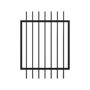 RapidFence 900 x 1200mm Black Steel Blade Gate