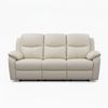 Duke 3 Seater Manual Recliner Genuine Leather Wheat Grey