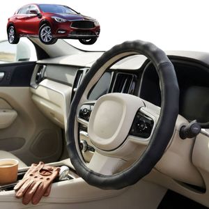 Australian Goose Steering Wheel Cover for Infiniti Q30 2016 - 2020 (H15) Circle Black