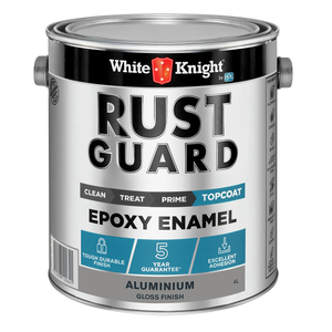 White Knight Rust Guard 4L Aluminium Gloss Epoxy Enamel Paint