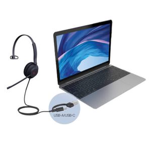 Yealink UH37 MS Mono Noise Cancelling USB-C/A Wired Headset