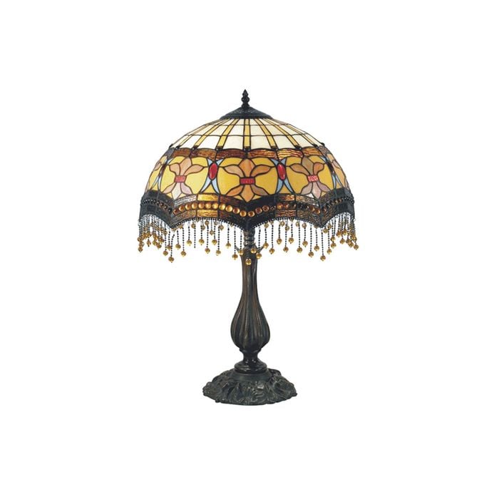 G&g Madonna Beaded Leadlight Tiffany Table Lamp