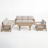 Stud 4pc Set Outdoor Sofa Lounge Chair Cofee Table White Wash