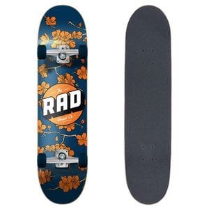 Rad Board Co Complete Skateboard Dude Crew - Cherry Blossom Navy/orange 7.5
