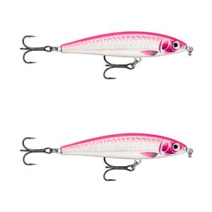 2x Rapala 10cm X Rap Magnum Prey Lipless Hard Body Fish Lures - Hot Pink UV