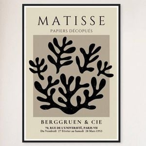 Galrie Henri Matisse Exhibition Print - Captivating Art at Berggruen & Cie (Black), Black Frame, A0 84 x 119cm (33 x 47inch)