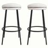 BRIBRION Bar Stools Set of 2 Modern Counter Kitchen Island Boucle White