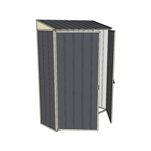 Build-a-Shed 0.4 x 1.5m Double Hinged Door Garden Locker - Grey