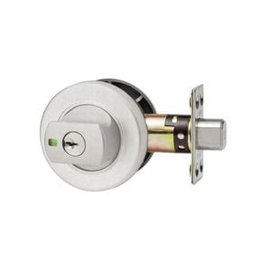 Lockwood Brushed Satin Chrome Paradigm 005 Round Rose Double Cylinder Deadbolt