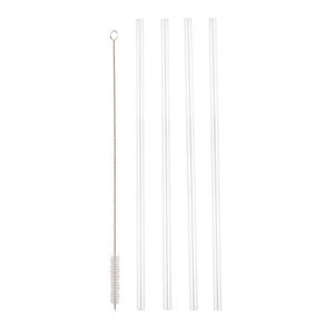 Oasis Commuter Set Of 4 Travel Tumbler Straws With Cleaning Brush