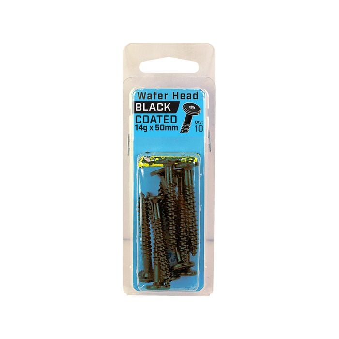 Otter 14 x 50mm Black Wafer Screws 
