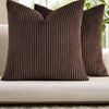 Gioia Casa 2-pack Corduroy Velvet Cushion Covers - 45cm X 45cm, Brown