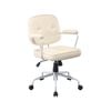 Maestro Furniture Laurence Faux Leather Home Office Computer Task Chair White Frame - Beige