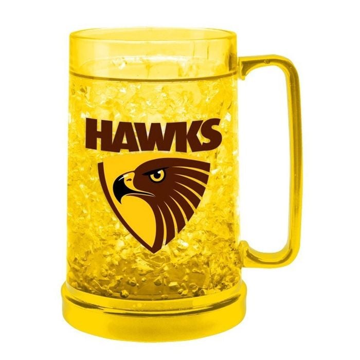 Afl Colour Freeze Mug - Hawthorn Hawks - 500ml - Gel Freeze Drink Cup
