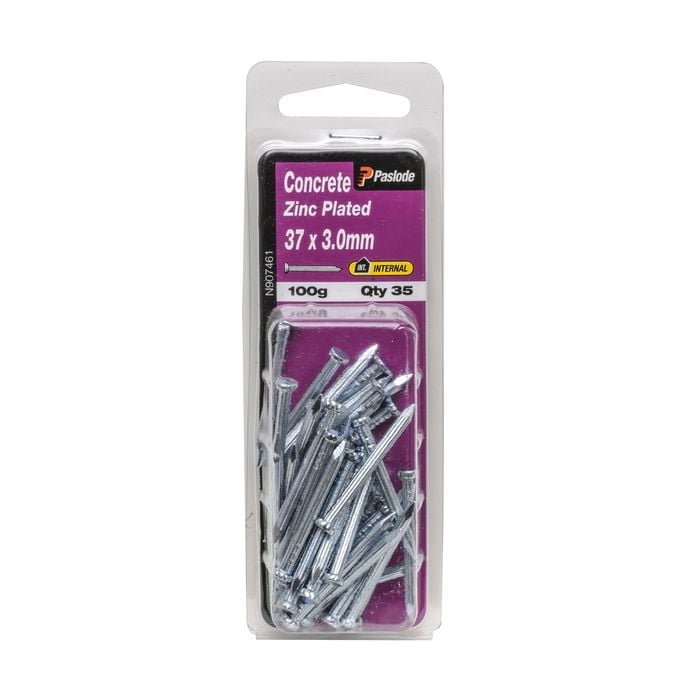 Paslode 37 x 3.0mm 100g Zinc Plated Concrete Nails - 35 Pack