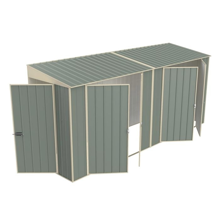 Build-a-Shed 1.2 x 4.5 x 2.0m Skillion Double Hinged Side Door Shed - Green