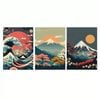 3pcs Japanese Nature Landscape Print 100% Australian Made 3 x 40x60cm  (Stretched)