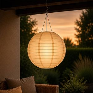 Astin Sinclair 300mm White Fabric LED Solar Pendant