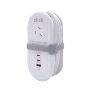 Click 2 Outlet Power Board With PD20W USB Charger