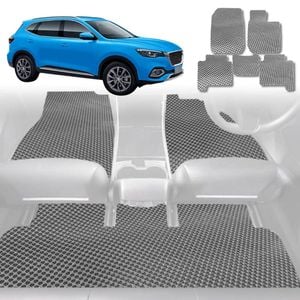 6D Diamond Car Floor Mats for MG HS 2018-Current-Full Set-Grey-Outback GT